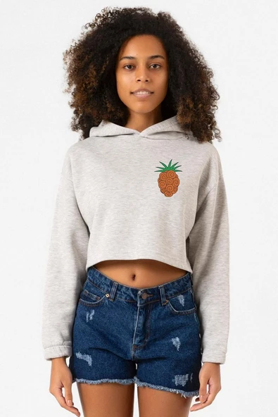 One Piece Anime Bara Bara Devil Fruit Grimelanj Kadın Crop Kapşonlu ürün görseli 1