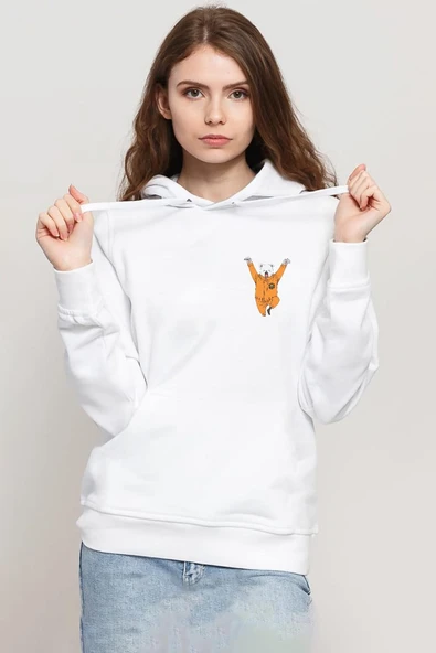 One Piece Anime Bepo Beyaz Kadın 3ip Kapşonlu Sweatshirt ürün görseli 1