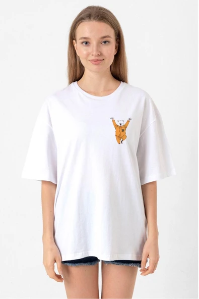 One Piece Anime Bepo Beyaz Kadın Oversize Tshirt ürün görseli 1