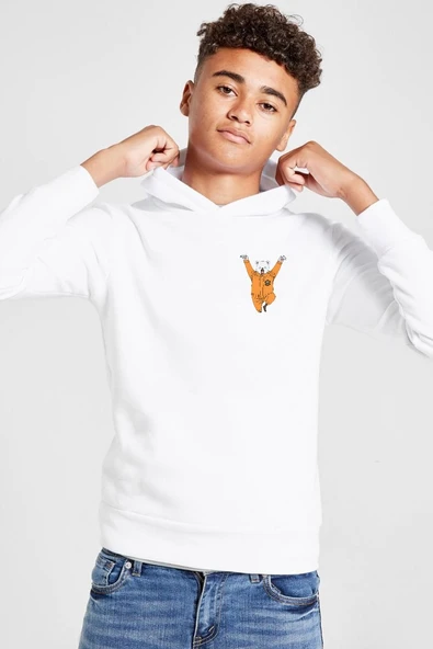 One Piece Anime Bepo Beyaz Çocuk 3ip Kapşonlu  Sweatshirt ürün görseli 1