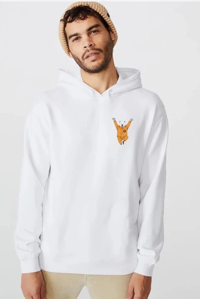 One Piece Anime Bepo Beyaz Erkek 3ip Kapşonlu  Sweatshirt ürün görseli 1