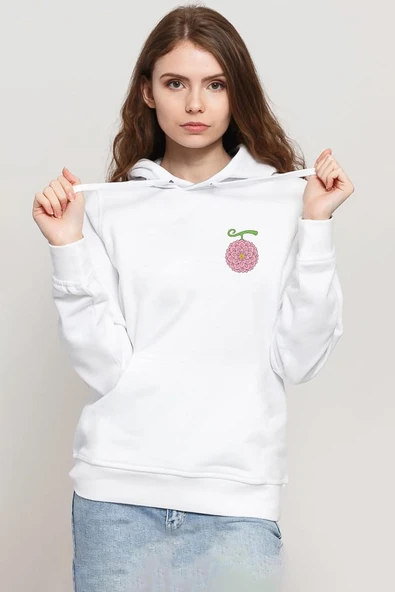 One Piece Anime Hana Hana Devil Fruit Beyaz Kadın 3ip Kapşonlu Sweatshirt ürün görseli 1