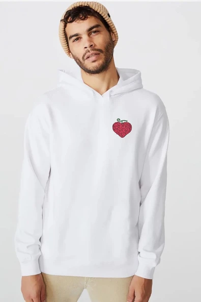 One Piece Anime Ope Ope Devil Fruit Beyaz Erkek 3ip Kapşonlu  Sweatshirt ürün görseli 1