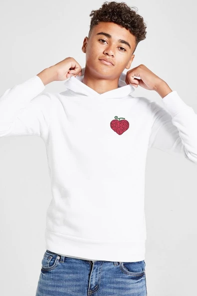 One Piece Anime Ope Ope Devil Fruit Beyaz Çocuk 3ip Kapşonlu  Sweatshirt ürün görseli 1