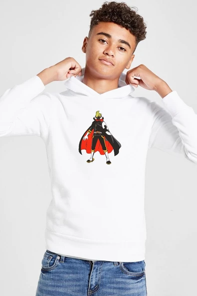 One Piece Anime Sanji Beyaz Çocuk 3ip Kapşonlu  Sweatshirt ürün görseli 1