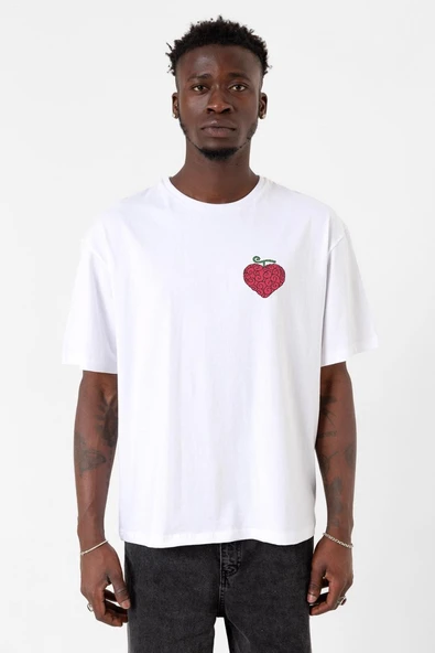 One Piece Anime Ope Ope Devil Fruit Beyaz Erkek Oversize Tshirt ürün görseli 1
