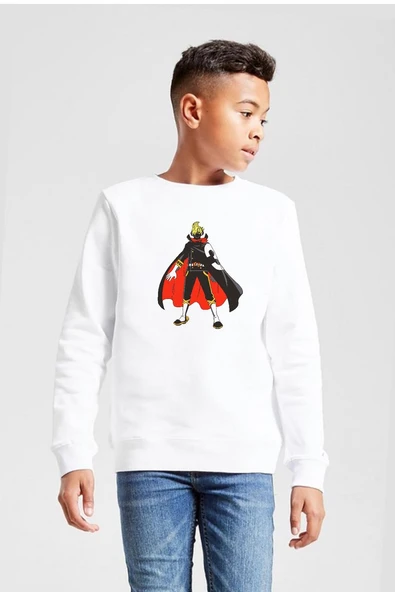 One Piece Anime Sanji Beyaz Çocuk 2ip Sweatshirt ürün görseli 1