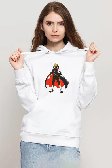 One Piece Anime Sanji Beyaz Kadın 3ip Kapşonlu Sweatshirt ürün görseli 1