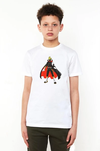 One Piece Anime Sanji Beyaz Çocuk Bisikletyaka Tshirt ürün görseli 1