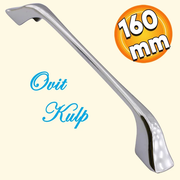 Ovit Mobilya Mutfak Dolabı Çekmece Dolap Kapak Kulpu Düz Metal Kulp Kulbu Kulpu 160 Mm Krom ürün görseli 1