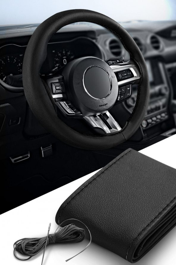 Hyundai Getz Siyah Dikme Direksiyon Kılıfı ürün görseli 1