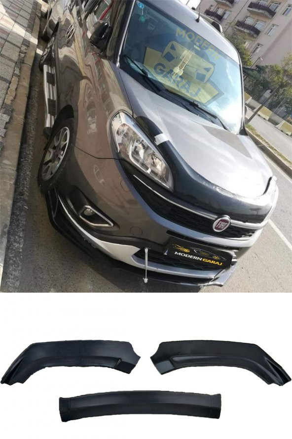 Fiat Doblo Ön Tampon Eki Doblo 3 Parça Kanatlı Lip Doblo Ön Ek ürün görseli 1