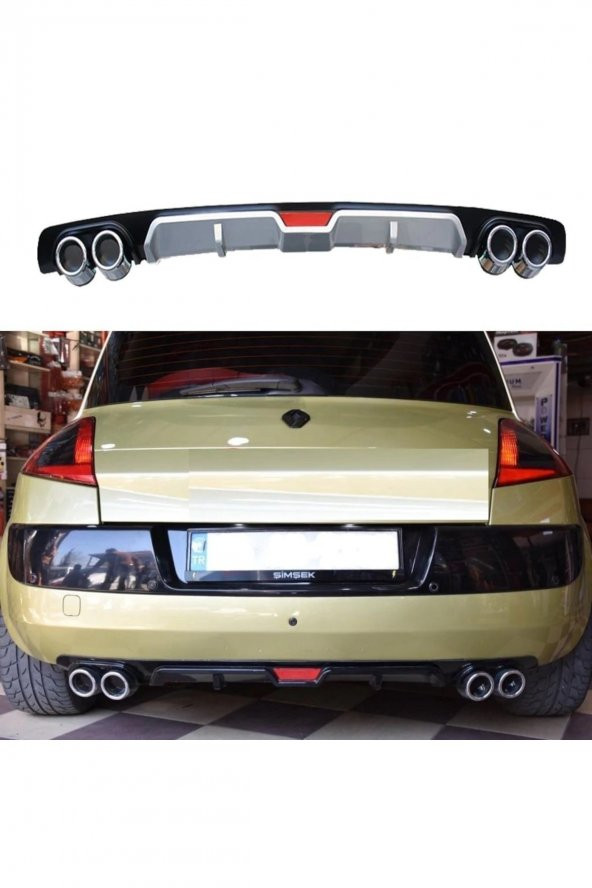 Renault Megane 2 Hb Difüzör Arka Tampon Eki 4 Egzoz Çıkışlı ürün görseli 1