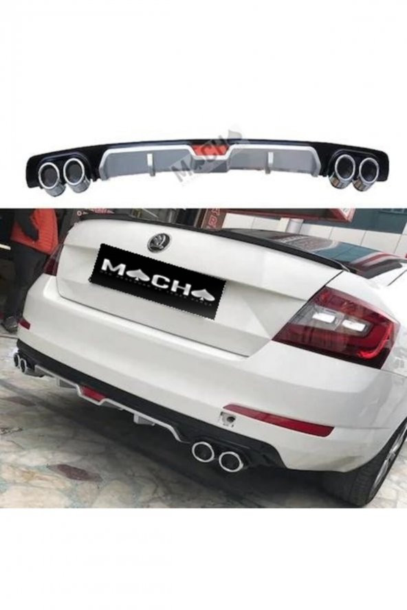 Skoda Fabia Üniversal Arka Tampon Difüzör Çift Egzoz Çıkışlı ürün görseli 1