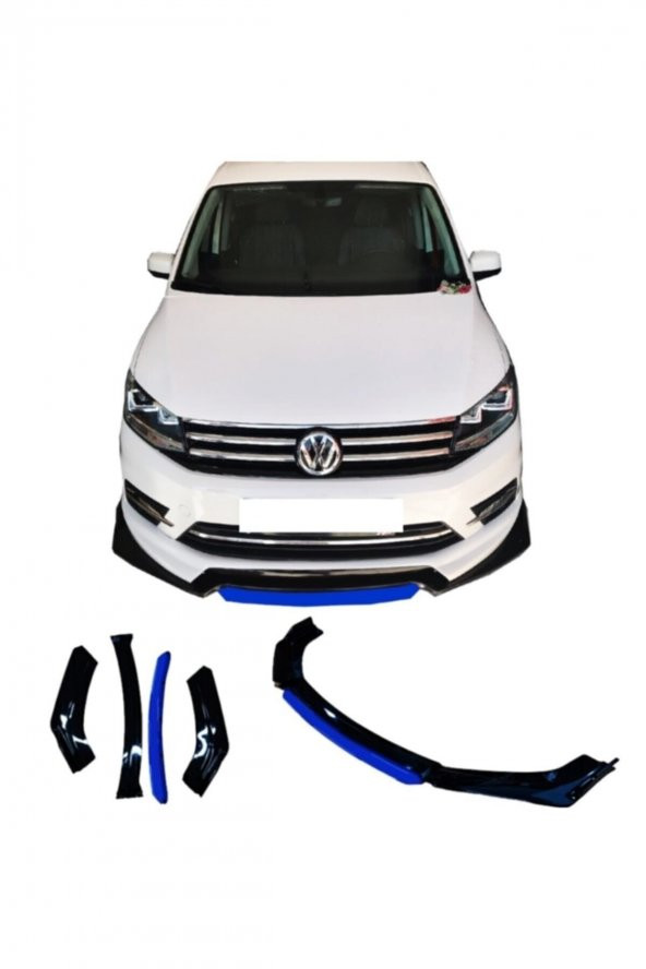 Megane 3 Uyumlu 4 Parça Ön Lip Mavi Üniversal Ön Tampon Eki Piano Black ürün görseli 1