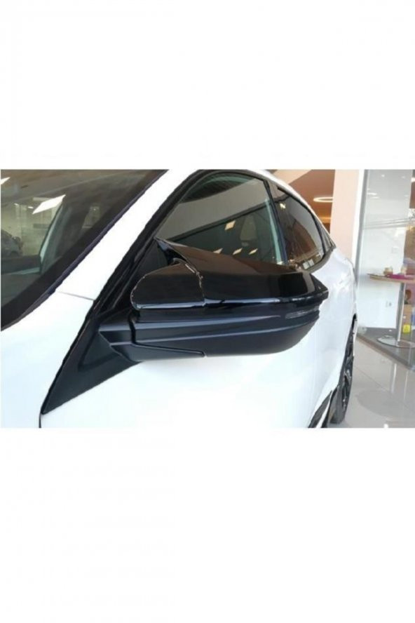 Honda Civic İçin Uyumlu Fc5 Yarasa Ayna Kapağı Batman Piano Black  2016-2020 ürün görseli 1