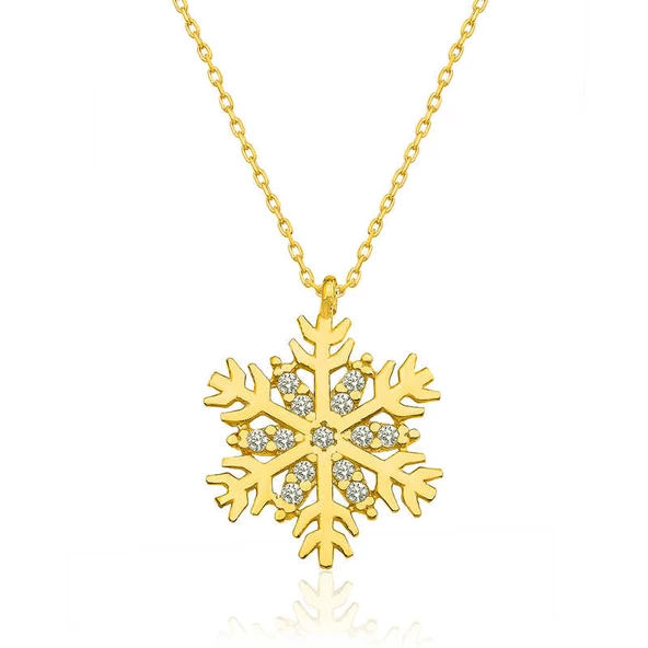 ​Gümüş Gold Kar Tanesi Bayan Kolye SL3713 ürün görseli 1