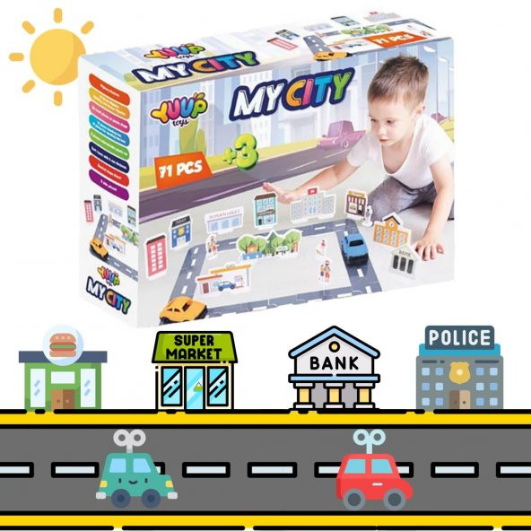 My City Otoyol Eğitici Puzzle Seti - 75 Parça ürün görseli 1