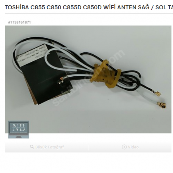 TOSHİBA C855 C850 C855D C850D WİFİ ANTEN SAĞ / SOL TAKIM ürün görseli 1