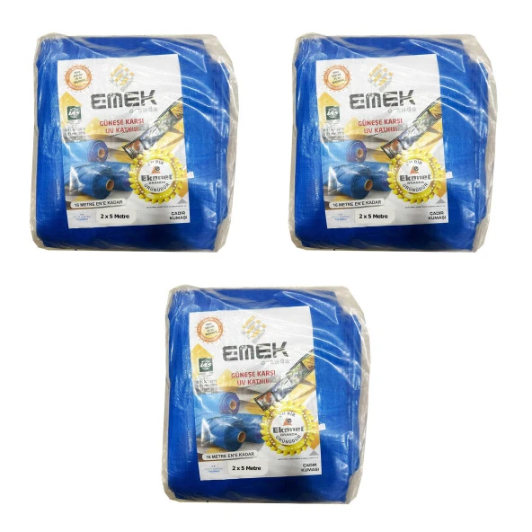 Emek Çadır Kumaşı Branda Tente UV Güneşlik Gölgelik Koruma Yağmur Su Geçirmez - 2x5 Metre - 3 Paket ürün görseli 1