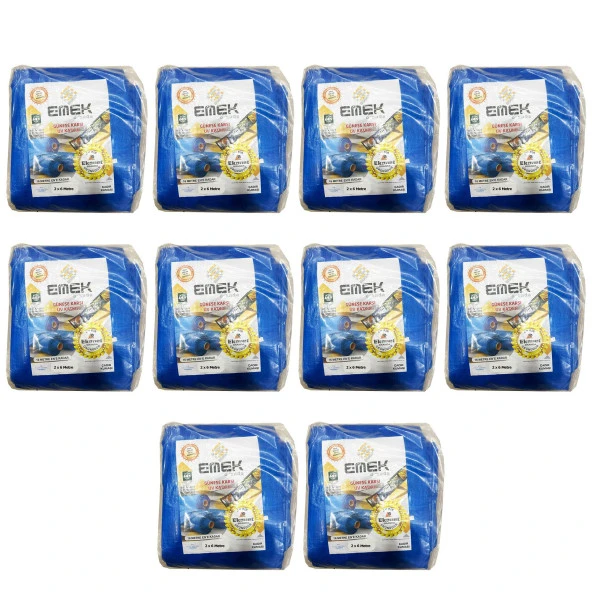 Emek Çadır Kumaşı Branda Tente UV Güneşlik Gölgelik Koruma Yağmur Su Geçirmez - 2x6 Metre -10 Paket ürün görseli 1