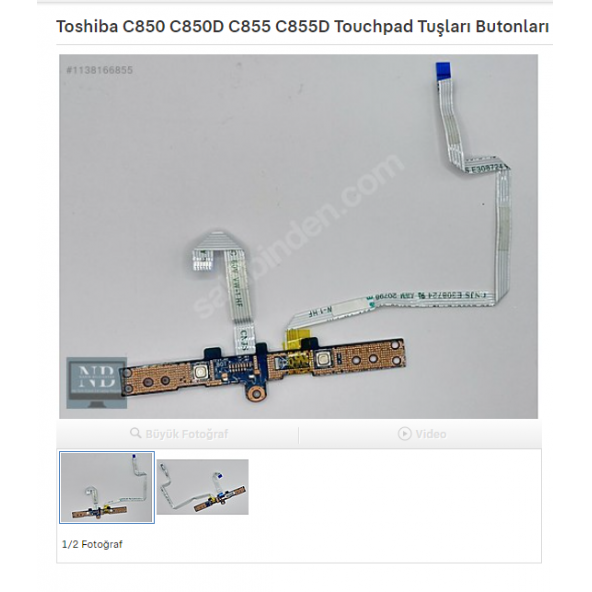 Toshiba C850 C850D C855 C855D Touchpad Tuşları Butonları ürün görseli 1