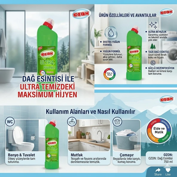 ULTRA ÇAMAŞIR SUYU KIVAMLI 750 GR - Resim 2