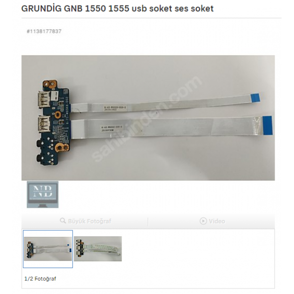 GRUNDİG GNB 1550 1555 usb soket ses soket ürün görseli 1