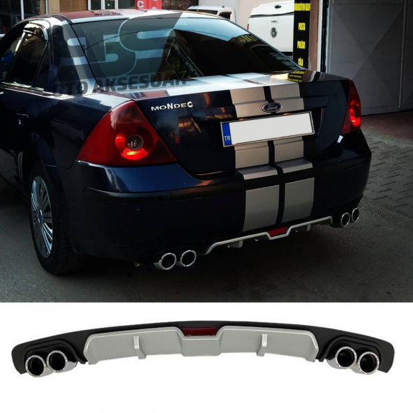 Ford Mondeo Mk3 Difüzör Arka Tampon Eki 4 Egzoz Çıkışlı Gri ürün görseli 1
