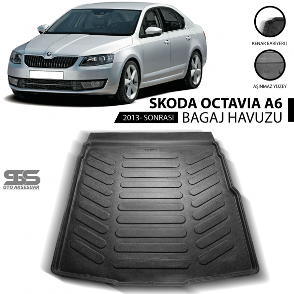Skoda Octavia A6 Bagaj Havuzu 2013 Sonrası Havuzlu Bagaj Paspası ürün görseli 1