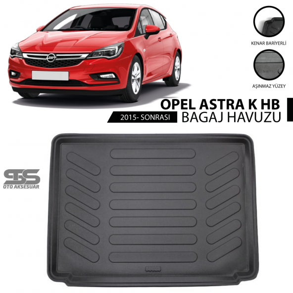 Opel Astra K HB Bagaj Havuzu 2015 Sonrası Havuzlu Bagaj Paspası ürün görseli 1