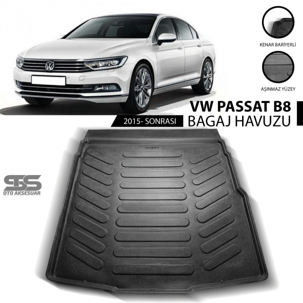 Volkswagen Passat B8 Bagaj Havuzu 2015 Sonrası Havuzlu Bagaj Paspası ürün görseli 1