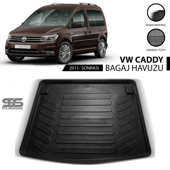 Volkswagen Caddy Bagaj Havuzu 2011 Sonrası Havuzlu Bagaj Paspası ürün görseli 1