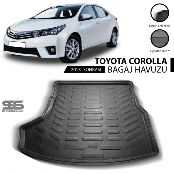 Toyota Corolla Bagaj Havuzu 2013 Sonrası Havuzlu Bagaj Paspası ürün görseli 1