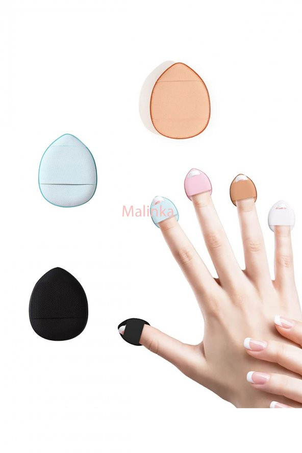 3 Adet Mini Kozmetik Puf Parmak Yüz Makyaj Sünger Göz Altı Kapatıcı Kuru Islak Bez Süngeri Concealer ürün görseli 1