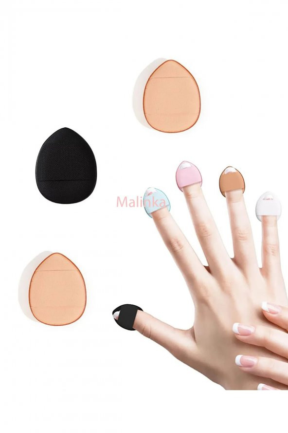 3 Adet Mini Kozmetik Puf Parmak Yüz Makyaj Sünger Göz Altı Kapatıcı Kuru Islak Bez Süngeri Concealer ürün görseli 1