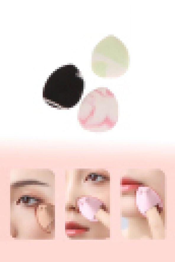 3 Adet Mini Kozmetik Puf Parmak Yüz Makyaj Sünger Göz Altı Kapatıcı Kuru Islak Bez Süngeri Concealer ürün görseli 1
