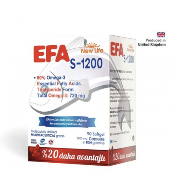 New Life EFA S-1200 mg 90 Kapsül ürün görseli 1