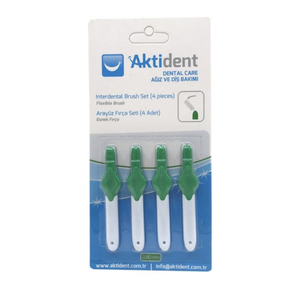 Aktident Orid Arayüz Fırçası 0,80 mm 4lü - Yeşil ürün görseli 1