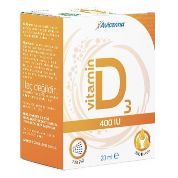 Avicenna Vitamin D3 400 IU Damla Sprey 20 ml ürün görseli 1
