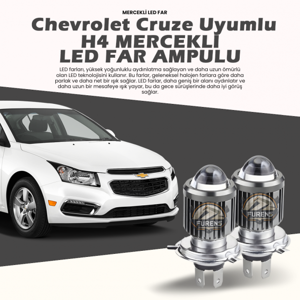 Chevrolet Cruze Mercek Led Xenon Şimşek Etkili Oto Ampul Çift Renk ürün görseli 1
