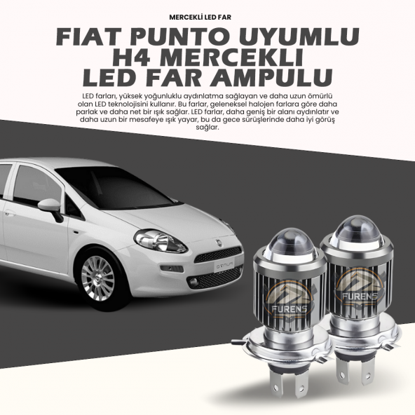 Fıat Grande Putno Uyumlu Mercek Led Xenon Uzun Kısa Çift Renk Şimşek Etkili Ampul ürün görseli 1