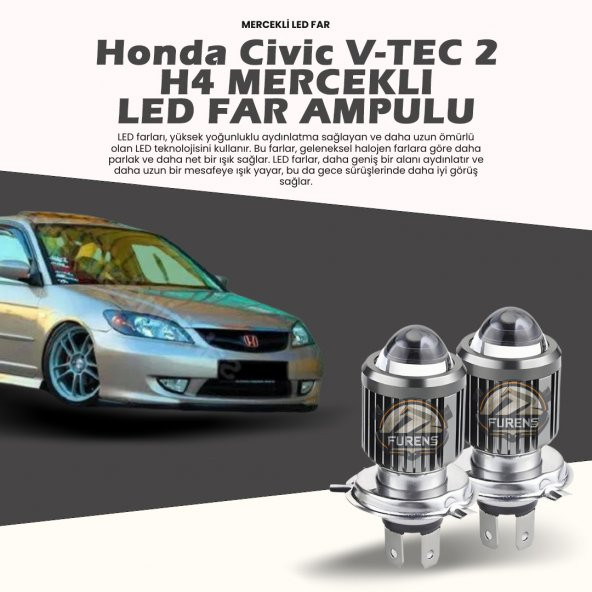 Honda Civic V-Tec 2 Mercek Led Xenon Uzun - Kısa Çift Renk ürün görseli 1