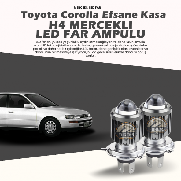 Toyota Corolla Efsane Kasa Uyumlu Mercek Led Xenon Şimşek Etkili Çift Renk ürün görseli 1