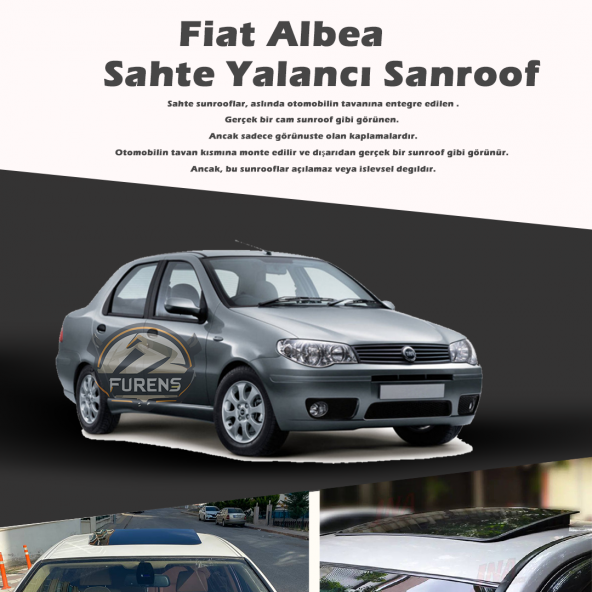 Fiat Albea Parlak Siyah Yalancı Çakma Sahte Sunroof ürün görseli 1