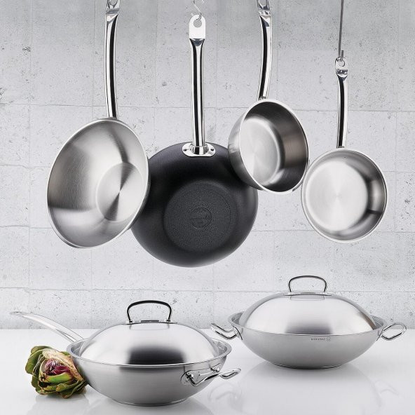 KORKMAZ A2837 PROLİNE NERO WOK 30X8,6 - Resim 3