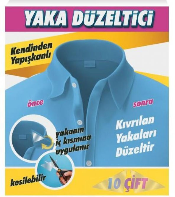 Yaka Düzleştirici Düzeltici Yapışkanlı Balin Kıvrılan Yakaları Düzeltir 20Adet ürün görseli 1