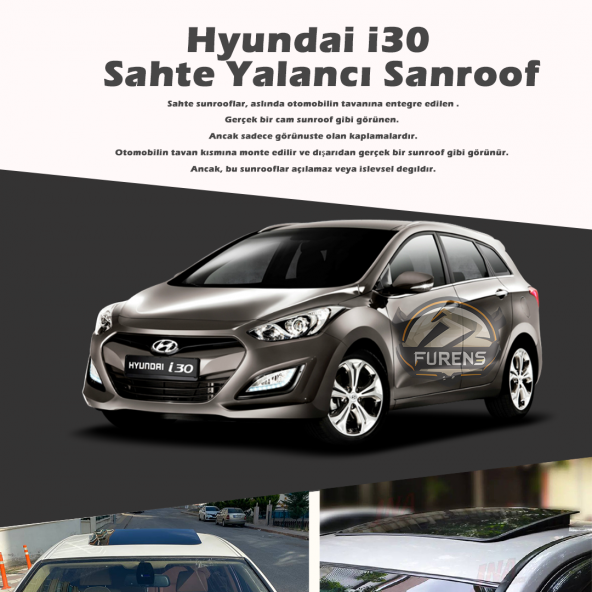 Hyundai İ30 Parlak Siyah Yalancı Çakma Sahte Sunroof ürün görseli 1