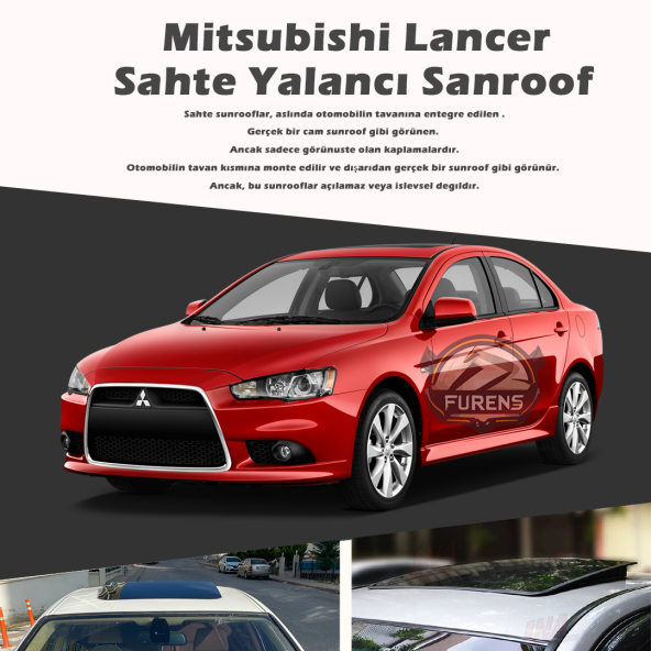 Mitsubishi Lancer Parlak Siyah Yalancı Çakma Sahte Sunroof ürün görseli 1