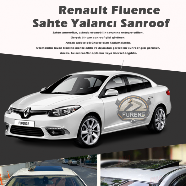 Renault Fluence Parlak Siyah Yalancı Çakma Sahte Sunroof ürün görseli 1